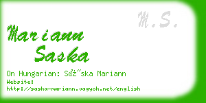 mariann saska business card